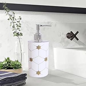 Kuber Industries Liquid Soap Dispenser|Star Print Plastic Empty Bathroom Sanitizer|Lotion|Shampoo Dispenser Bottle,300 ML (White) Kuber Industries Liquid Soap Dispenser|Star Print Plastic Empty Bathroom Sanitizer|Lotion|Shampoo Dispenser Bottle,300 ML (White)