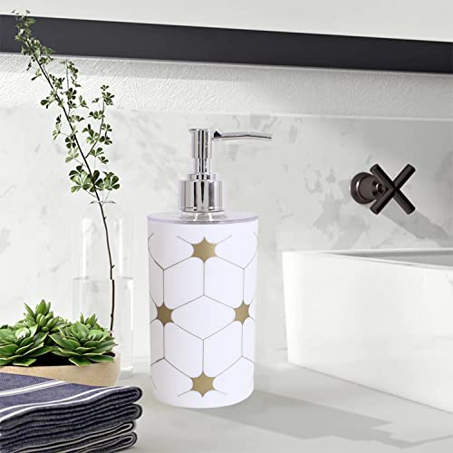 Kuber-Industries-Liquid-Soap-DispenserStar-Print-Plastic-Empty-Bathroom-SanitizerLotionShampoo-Dispenser-Bottle300-ML-White Kuber Industries Liquid Soap Dispenser|Star Print Plastic Empty Bathroom Sanitizer|Lotion|Shampoo Dispenser Bottle,300 ML (White)