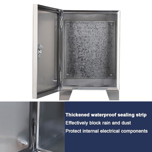Stainless Steel Outdoor Electrical Enclosure Box, Waterproof High-Foot Junction Box, Secure Metal Lock Box for Electric Vehicle Charging, Durable Weatherproof Protection