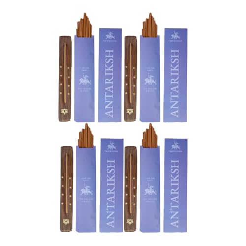 Image of Antariksh Luxury Incense Sticks | 60 Bambooless Incense Sticks | Pure Sheesham Wood Stand | Long Lasting Fragrance | Complete Sensory Journey | Ethically Crafted | Pack of 4