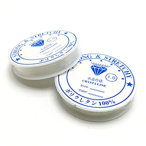 Amaney 1Mm Elastic String, Stretchy Bracelet String Crystal String Bead Cord For Bracelet, Beading And Jewelry Making White #TOP2