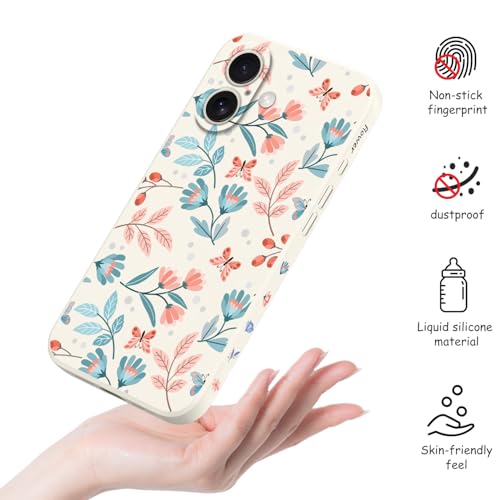 Coque silicone iPhone 16 LEECG blanc feuille au design premium - 4