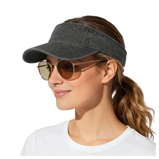 Mens Womens Sun Visors with UV Protection Adjustable Sports Sun Visor Hats for Running Gardening Traveling Summer Hats Black