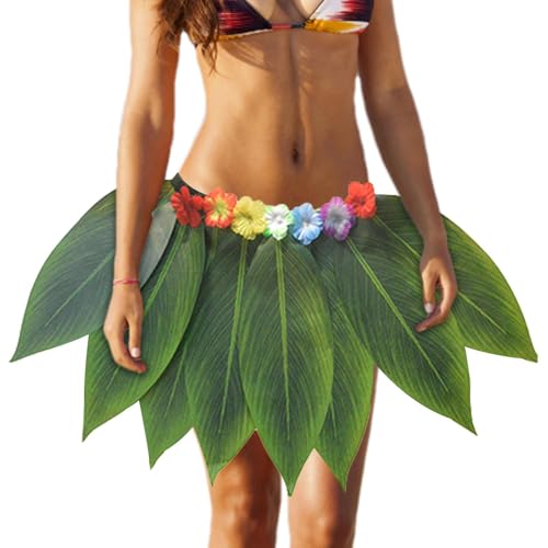 Djowyh Jupe Hawaïenne, Hawaenne Jupes, Tropical Costumes De Fête Hawaïenne Jupe Hawaïenne Avec Feuilles Artificielles