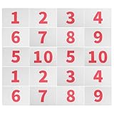 iplusmile Lot de 10 Dossards de Course Blancs avec Grands Numéros Rouges 1-10 Accessoires...
