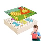 ✪Améliorez la dextérité : ce puzzle à ongles en forme de champignon permet à vos de créer divers motifs et formes en insérant des chevilles colorées dans la planche. Cela les aide à améliorer leurs capacités pratiques et leur otricité fine.