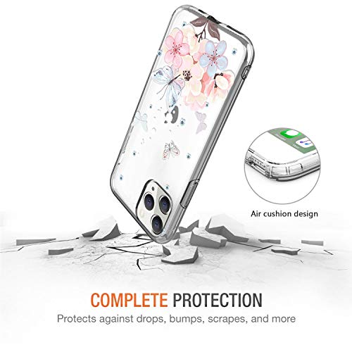 Housse iPhone 11 transparente motif papillon rose pour le quotidien