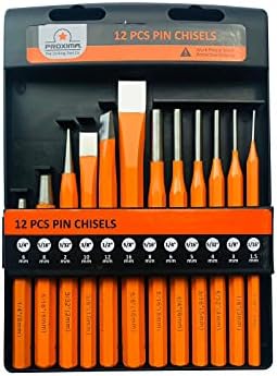 PROXIMA 12 Piece Pin Punches Set, ORANGE Punches Set, 12pcs Chisels And Punches Set