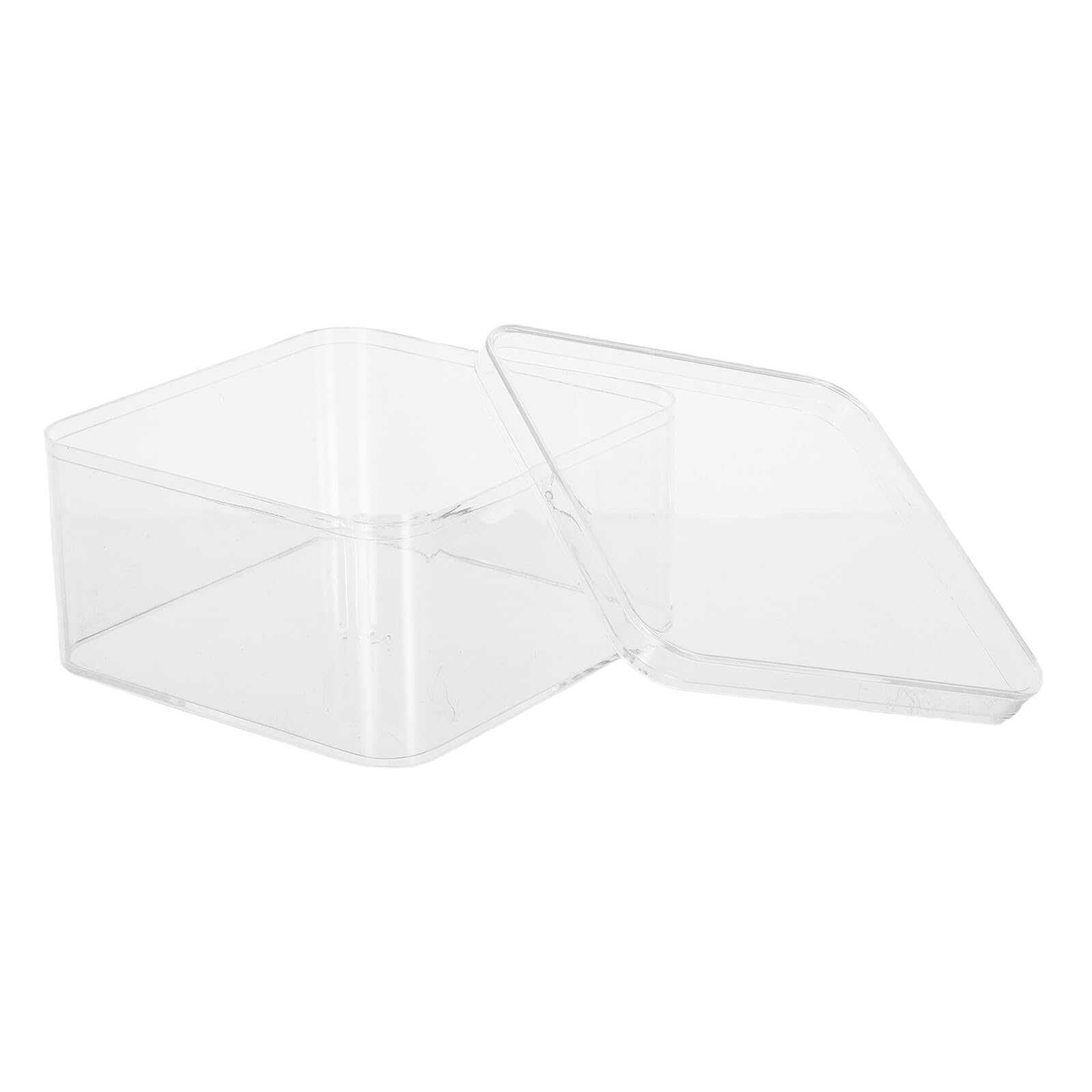 DIYEAH 4pcs Acrylic Cube Box Storage Small Display Box for Cotton Rounds Jewelry Bathroom Accessories Square Ice Cube Beads Cotton Pad Storage
