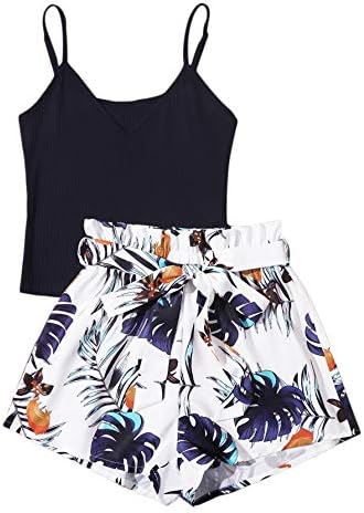 SOLY HUX Women's 2 Piece Outfits Summer Cami Top with Shorts Set