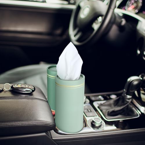 Fourluoo 12 Pack Car Tissue Cylinder Holder Bulk with 3 Ply Facial Tissues, Round Napkin Holders for Cup Holder Cylinder Travel Paper Tubes Bulk Round Napkin Boxes Packs (Fresh Color)