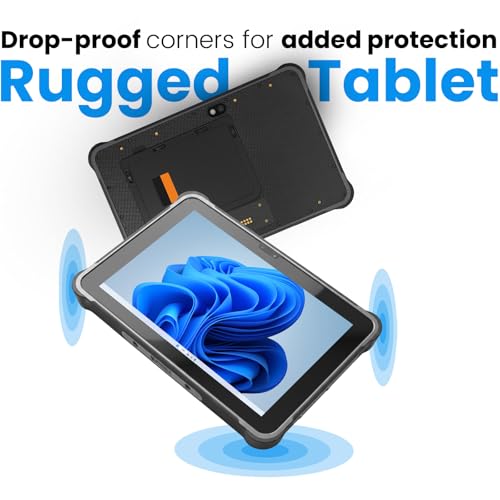 Image of Kayoote ST11 Pro+ 10.1 inch Rugged Tablet, N4680 1D /2D QR Barcode Scanner, Win 11 Pro, Core i5-8200Y, 16GB RAM 512GB ROM, Heavy Duty Industrial PC for Outdoor Inventory Work