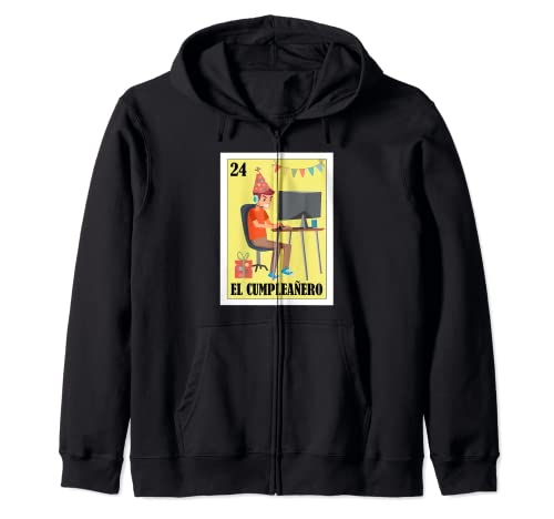 Funny Mexican Design for Birthdays - El Cumpleañero Gamer 24 Zip Hoodie
