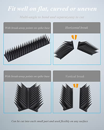 Bird Spikes, 20 Pack Pigeon Spikes, High Thorn Bird Spikes For Outside, Bird Deterrent For Small Bird Cat Squirrel, Easy Installation Bird Deterrent Spikes Use For Balcony Courtyard Outdoor Roof #TOP4