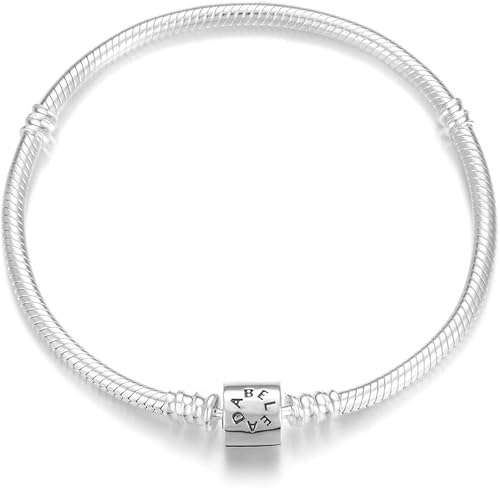 Adabele 1 pulsera de plata de ley auténtica de 0.118 in de cadena de serpiente de 6.5 pulgadas, 7 pulgadas, 7.5 pulgadas, 8 pulgadas, 8.5 pulgadas,