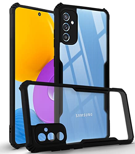 Image of Jkobi Back Cover Case for Samsung Galaxy M52 5G (Crystal Glass Back | Camera Protection | Shockproof Bumpers | Professional Black)