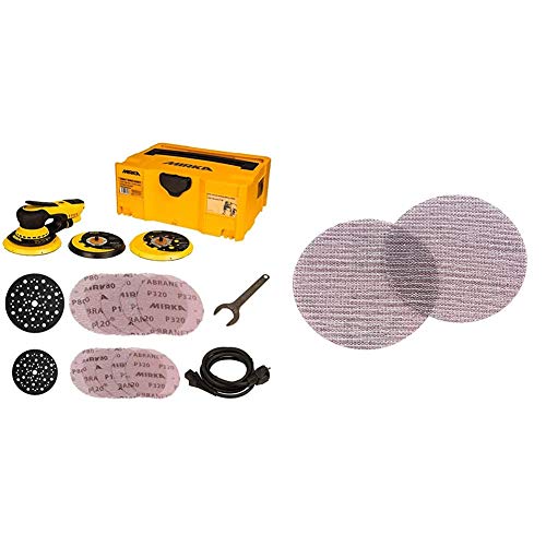 Mirka Ponceuse DEROS 5650CV 125/150mm 5,0 en Coffret Excentrique & Abranet 5424105080 P80 Grip ø 150 mm (50/Pack