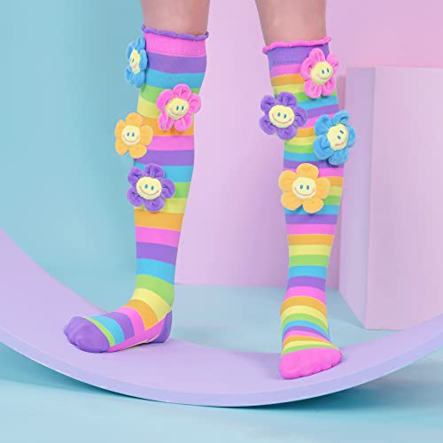 Oopsie Daisy Socks, Cute Knee-High Socks With Plush Flowers Attached3