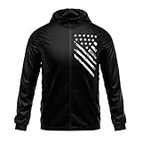 HIGH-QUALITY POLYESTER & FLEECE MATERIAL: Crafted from premium polyester and fleece materials, this patriotic American flag concealed carried vintage jacket is designed to be waterproof. Each men’s American flag tactical jacket also has a hoodie that...