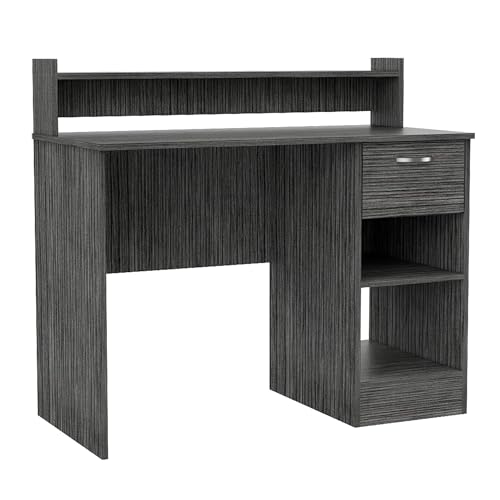 leoglint Charlotte Computer Office Desk with 2 Storage Shelves and Drawer