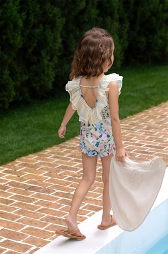 Girls One Piece Swimsuits Kids Sleeveless Bowknot Backless Bathing Suit Swimwear4