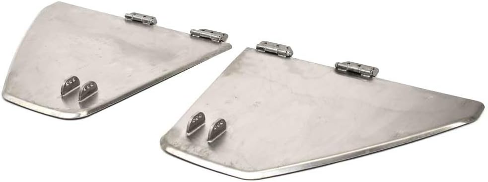 อื่น view of the two Supreme Boat Trim Tabs, R-2867, highlighting the hinge mechanisms on each tab.
