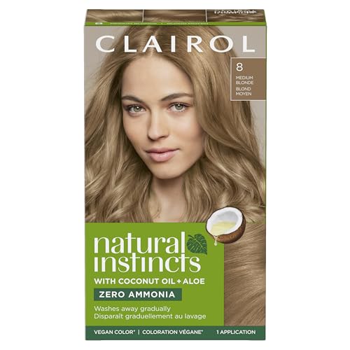 Clairol Natural Instincts Demi-Permanent Hair Dye, 8 Medium Blonde Hair Color, Pack of 1