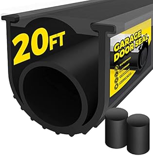 Holikme Garage Door Seal, Durable Flexible EPDM Rubber Weather Stripping Kit Seal Strip Replacement Easy to Install, Garage Door Seals Bottom Rubber 5/16 Inch T-End, 4 1/8 Inch Width (20.5Ft, Black)