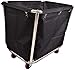 MERTNK Chariots Mobiles, Chariot de Serveur de Chariot de Serveur de Ménage Avec Sac, Panier À Linge Roulant Avec Roues Muet, Cadre En Acier Inoxydable, Charge Max de 200 Kg/Black/91 * 56 * 92Cm