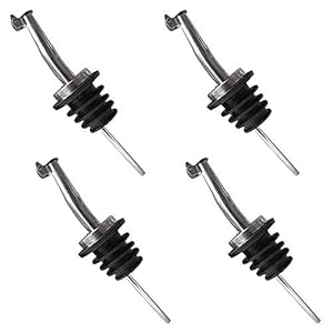 NETUME 4 Pack Fles Pourers – Roestvrij Staal Spirit Pourer, Liquor Pourer Spout Speed Pourer Caps, Drink Pourer met…