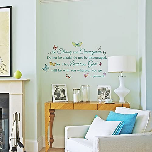 Inspirational Joshua 1:9 Religious Quotes Vinyl Wall Sticker Be Strong And Courageous. Do Not Be Afraid; Do Not Be Discouraged, For The Lord Your God Will Be With You Wherever You Go (33.8''×19.8'') #TOP3