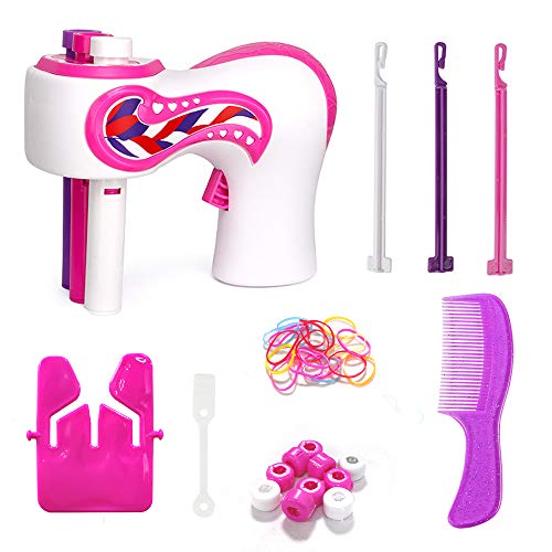 BELUPAID Automatic Hair Braider Quick Twist 3 Shares Hair Braiding Machine DIY Magic Hairdressing Tool Roller Bun Maker Braided Artifact for Girls Women Teens, 38 Accessories