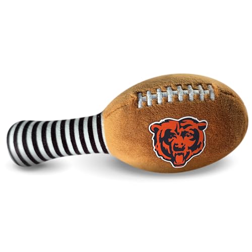 Chicago Bears Plush Football Rattle by Smilo - Officially Licensed NFL Baby Rattle Toy - Soft Baby Rattle with Bell - for Babies and Toddlers from 3 Months