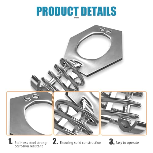 Image of 2 PCS Car Water Heater Door Lock Torque Cam Lock, 0.9 inch Spring + 0.6 inch Thumb Ring Stainless Steel Water Heater Cover Latch Fastener, Vehicle Repair Parts, Suitable for RVs Campers (Silver)