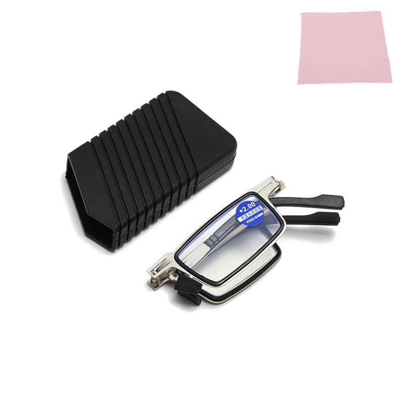 PLENARO Folding Reading Glasses, Portable Pocket for Men and Women Blue Light Blocking Compact Reading Aid Foldable Reading Glasses (Silver + Black, 1.0) (B0BNQPDPR7) Amazon Price History, Amazon Price Tracker