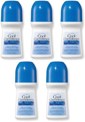 Cool Confidence Baby Powder Roll-On Antiperspirant Deodorant - 5 pack
