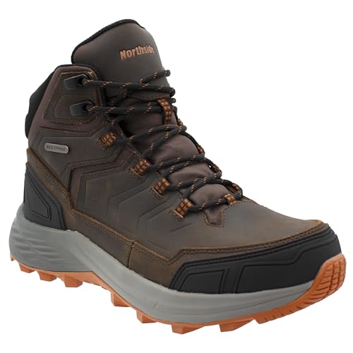 Northside Men's Alpine Ridge Waterproof Hiking & Work Boots - Lightweight, Comfortable, Durable Outdoor Trail Shoes, Tough & Sturdy, Full Grain Leather Upper, High-Grip Rubber Outsole