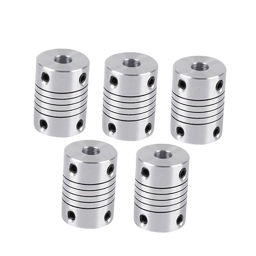 Veemoon 5pcs Flexible Coupling for Stepper Motor Shaft Coupler Aluminium Material for Printer and Engraving Machine Appl