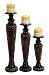 Deco 79 Polystone Candle Holder, 20 by 16 by 12-Inch, Set of 3