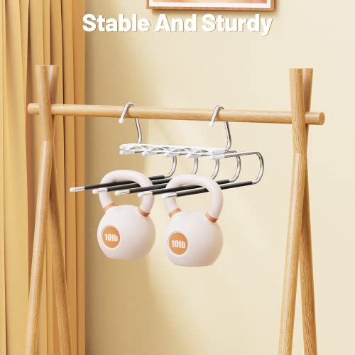 Housesapp Pants Hangers 2 Pack Pants Hangers Space Saving Stainless Clothes Pants Hangers Clothes Closet Storage Organizer For Pants Jeans Trousers( 2 Pack With 10 Metal Clips Anti-Slip ) #TOP6