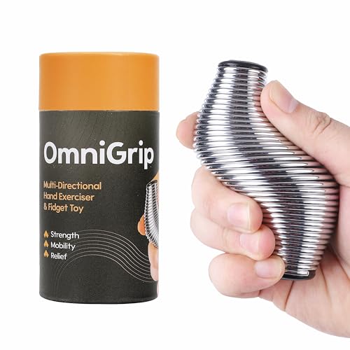 Spring Stress Therapy Ball & Hand Squeeze Ball - Fidget & Strength Trainer - Hand Exerciser Grip Strengthener & Squishy Tools for Wrist Rehab, Stress Relief Hand & Finger Therapy Squeeze Ball