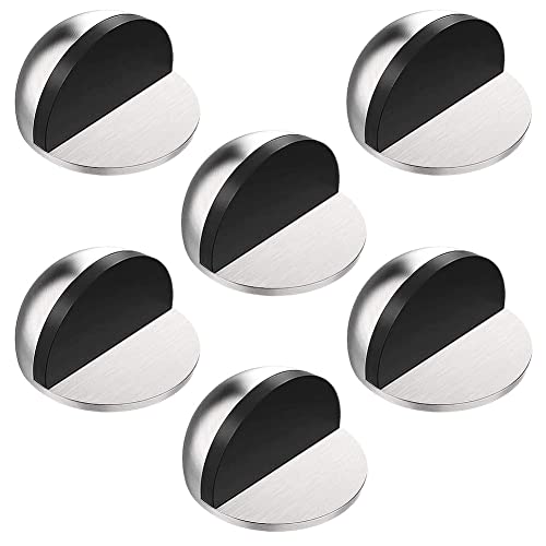 LLMZ Tope de Puerta, Topes de Puerta Adhesivos 6 Piezas Tope de Puerta de Acero Inoxidable, Tope de Pared de Piso para Proteger Paredes y Muebles Cover
