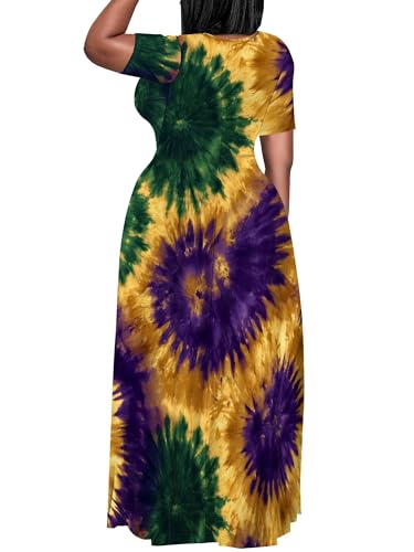 Image of SUZONANA Plus Size Dresses for Women Summer Casual Maxi Dress Short Sleeve Loose Vacation Dress