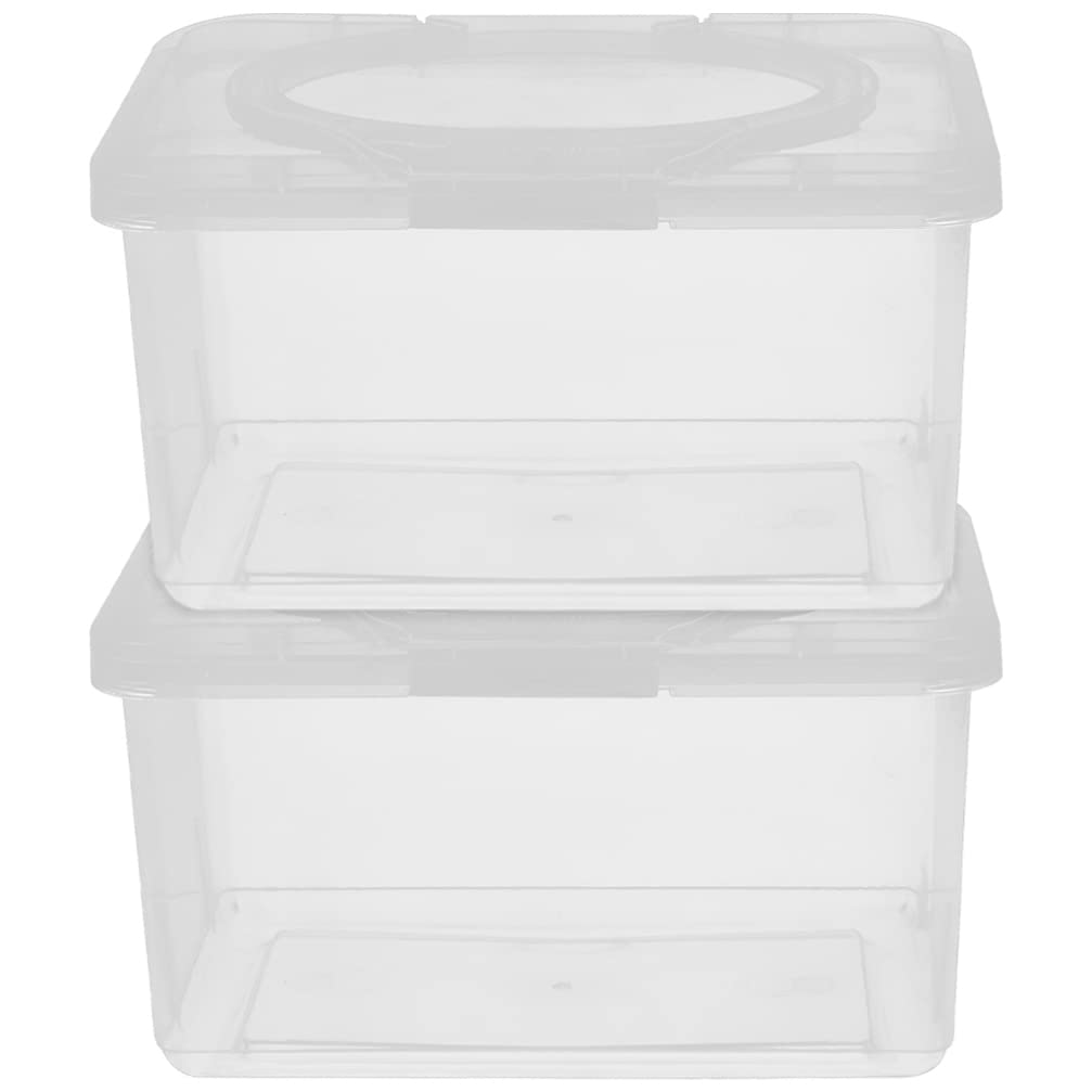 POPETPOP Cleaning Container Wipe Dispenser: 2-Piece Tissue Storage Box Case - Baby Wipe Dispenser with Ergonomic Design and Sealed Lid for Bathroom and Nursery