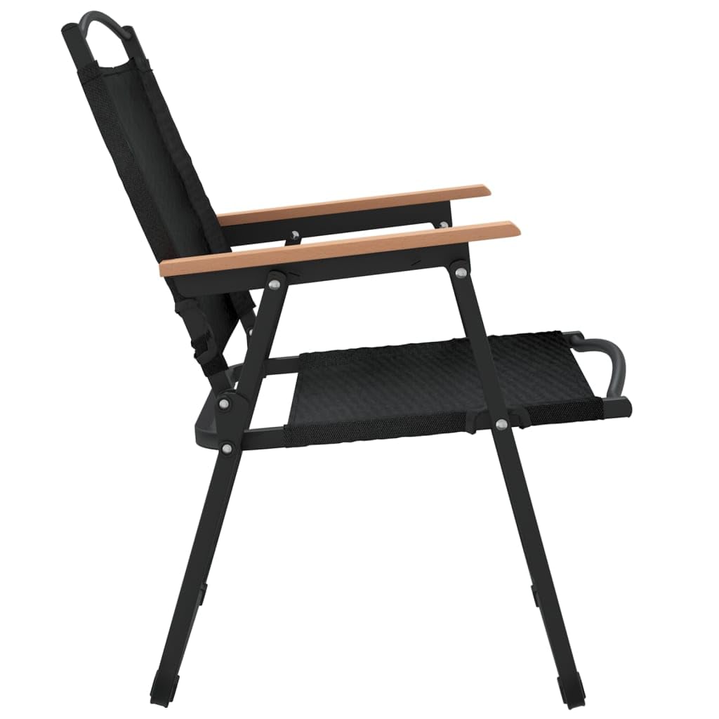 Campingstühle 2 STK Schwarz 54x55x78 cm Oxford-Gewebe klappbar mit Armlehne und Rückenlehne, wetterfest und leicht, ideal als Gartenstuhl, Balkonstuhl