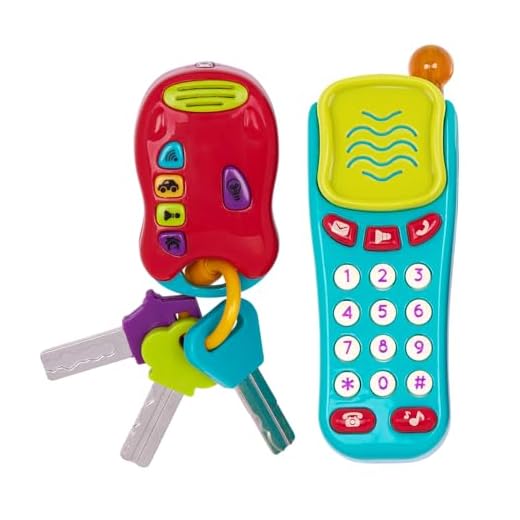 Battat Combo Set - Light & Sound Phone + Keys - Toddlers Ages 0+ (2 Piece)