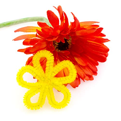 Limpiapipas de chenilla flexible y suave para crear figuras perfectas, 400 piezas amarillas 4