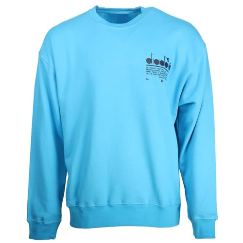 Diadora Mens Crew Neck Manifesto Sweatshirt Casual - Blue