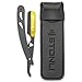 STONLI® Cut Throat Razors - Straight Razor with Matte Black Finish Professional Barber Razor - Premium Quality Single Blade Shaving Razor for Moustache and Beard - Pouch Included (Black & Gold)