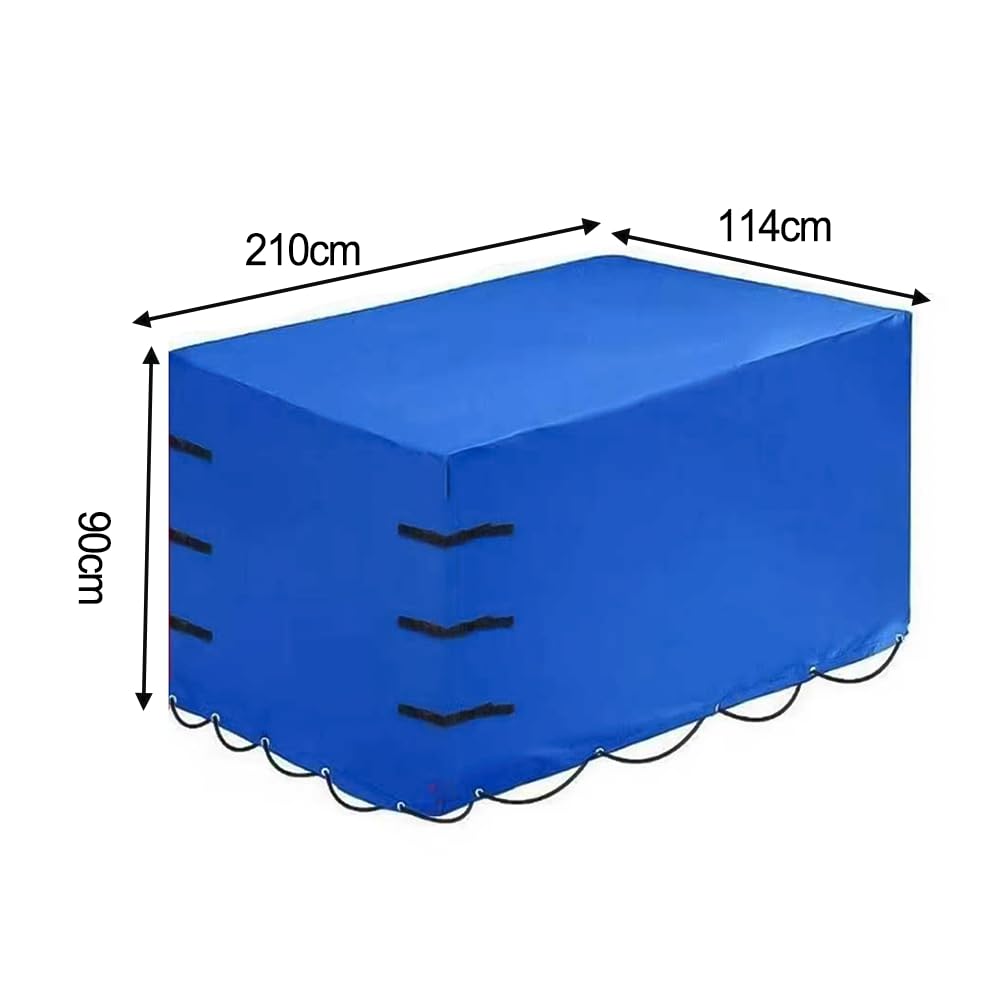 Funda impermeable para remolque, tela Oxford 420D, resistente al viento, UV, para protección para lona de descarga resistente con dobladillo elástico, color negro, 210 x 114 x 90 cm
